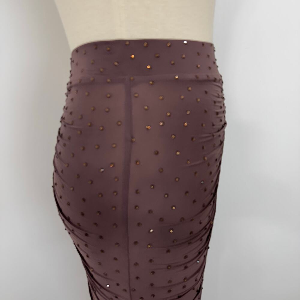 Alex Perry Ruched Maxi Skirt Sparkly Crystal Embellished UK 8 (US 4) - Picture 8 of 13